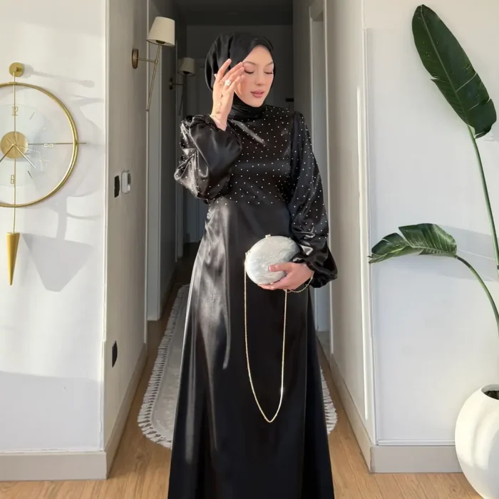 Yeni Sezon İncili Saten Abiye