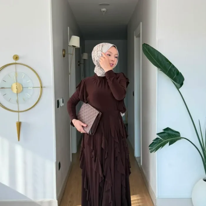 Yeni Sezon Gamze Sendy  Fırfır Detaylı Tesettür Takım